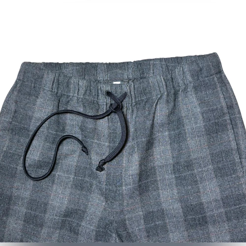 The Group Babaton Aritzia Plaid Ankle Pants Grey Drawstring S